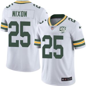 Packers #25 Keisean Nixon White Youth 100th Season Stitched NFL Vapor Untouchable Limited Jersey