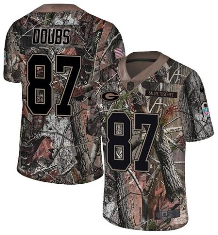 Packers #87 Romeo Doubs Camo Youth Stitched NFL Limited Rush Realtree Jersey