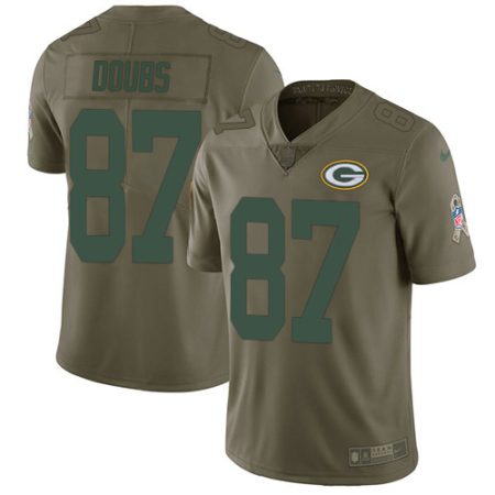 packers #87 romeo doubs olive youth stitched nfl limited 2024 salute to service cheap jersey