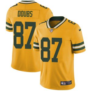 packers #87 romeo doubs yellow youth stitched nfl limited rush cheap jersey