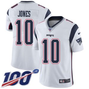 Patriots #10 Mac Jones White Youth Stitched NFL 100th Season Vapor Limited Jersey