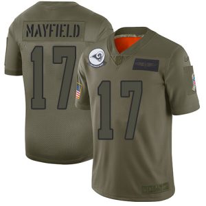 rams #17 baker mayfield camo youth stitched nfl limited 2024 salute to service wholesale jersey