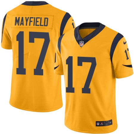 rams #17 baker mayfield gold youth stitched nfl limited rush elite jersey