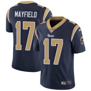 rams #17 baker mayfield navy blue team color youth stitched nfl vapor untouchable limited elite jersey