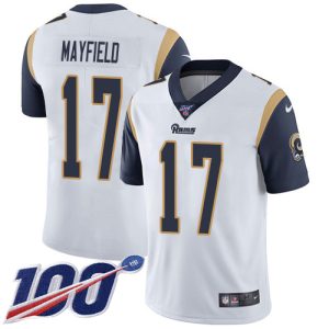 rams #17 baker mayfield white youth stitched nfl 100th season vapor untouchable limited cheap jersey