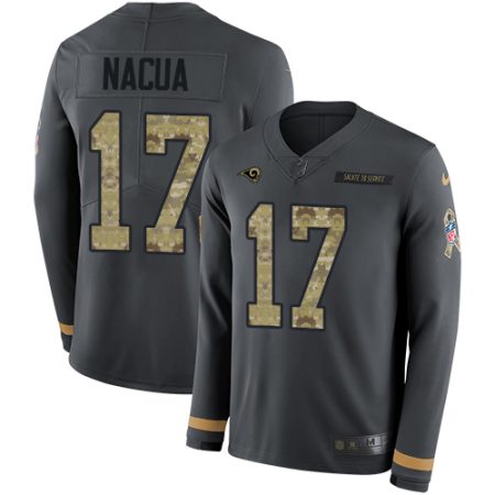 cheap Rams #17 Puka Nacua Anthracite Salute to Service Youth Stitched NFL Limited Therma Long Sleeve Jersey