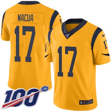 cheap Rams #17 Puka Nacua Gold Youth Stitched NFL Limited Rush 100th Season Jersey