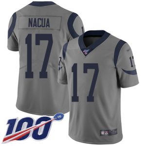 Rams #17 Puka Nacua Gray Youth Stitched NFL Limited Inverted Legend 100th Season Jersey