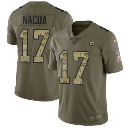 cheap Rams #17 Puka Nacua Olive/Camo Youth Stitched NFL Limited 2024 Salute To Service Jersey