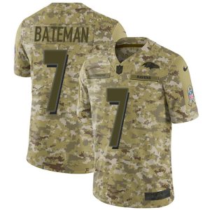 wholesale Ravens #7 Rashod Bateman Camo Youth Stitched NFL Limited 2024 Salute To Service Jersey