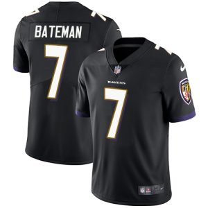 cheap Ravens #7 Rashod Bateman Black Alternate Youth Stitched NFL Vapor Untouchable Limited Jersey