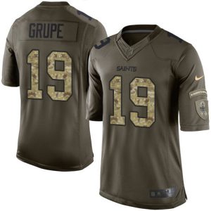 saints #19 blake grupe green youth stitched nfl limited 2024 salute to service wholesale jersey