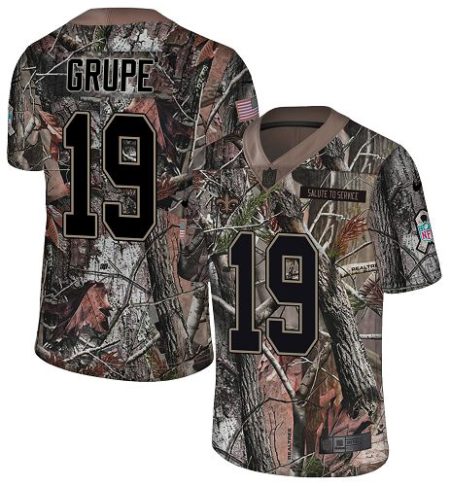 saints #19 blake grupe camo youth stitched nfl limited rush realtree cheap jersey