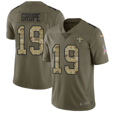 cheap Saints #19 Blake Grupe Olive/Camo Youth Stitched NFL Limited 2024 Salute To Service Jersey