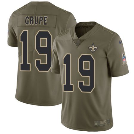 Saints #19 Blake Grupe Olive Youth Stitched NFL Limited 2024 Salute To Service Jersey