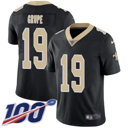 saints #19 blake grupe black team color youth stitched nfl 100th season vapor limited wholesale jersey