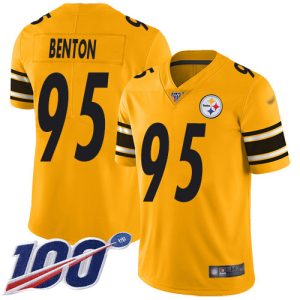 Steelers #95 Keeanu Benton Gold Youth Stitched NFL Limited Inverted Legend 100th Season Jersey