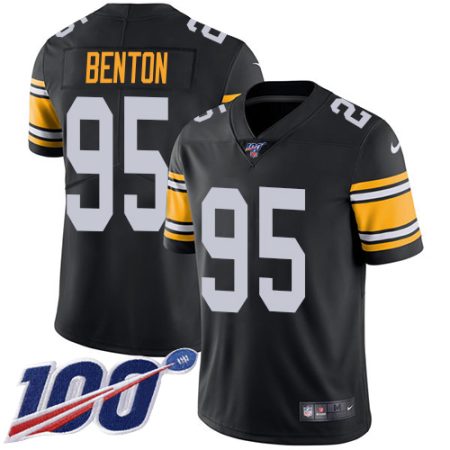 wholesale Steelers #95 Keeanu Benton Black Alternate Youth Stitched NFL 100th Season Vapor Limited Jersey