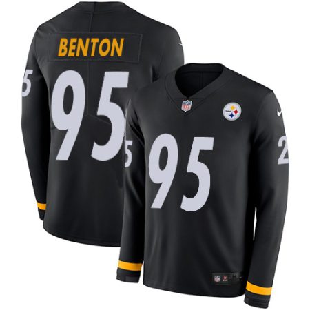 cheap Steelers #95 Keeanu Benton Black Team Color Youth Stitched NFL Limited Therma Long Sleeve Jersey