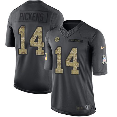 cheap Steelers #14 George Pickens Black Youth Stitched NFL Limited 2024 Salute to Service Jersey