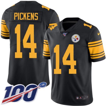 Steelers #14 George Pickens Black Youth Stitched NFL Limited Rush 100th Season Jersey