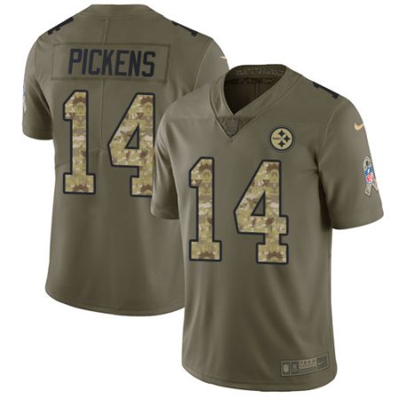 Steelers #14 George Pickens Olive/Camo Youth Stitched NFL Limited 2024 Salute To Service Jersey