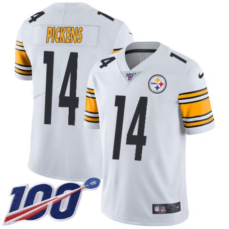 elite Steelers #14 George Pickens White Youth Stitched NFL 100th Season Vapor Limited Jersey