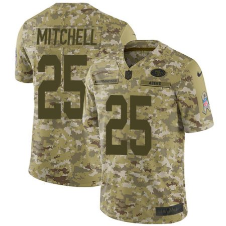 49ers #25 Elijah Mitchell Camo Men's Stitched NFL Limited 2024 Salute To Service Jersey