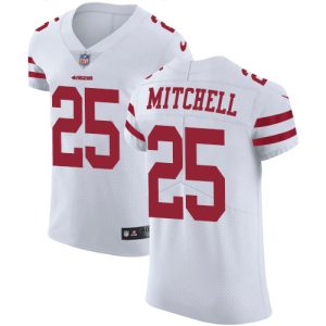 cheap 49ers #25 Elijah Mitchell White Men's Stitched NFL Vapor Untouchable Elite Jersey