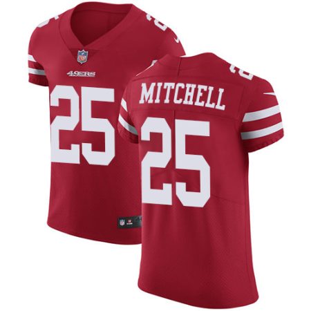 wholesale 49ers #25 Elijah Mitchell Red Team Color Men's Stitched NFL Vapor Untouchable Elite Jersey