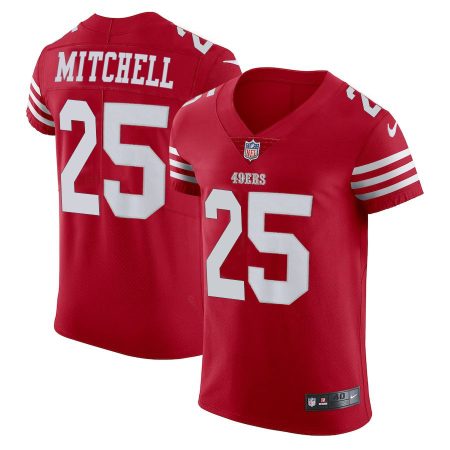 San Francisco 49ers #25 Elijah Mitchell Scarlet Men's 2023-24 Authentic Stitched NFL Vapor Untouchable Elite Jersey