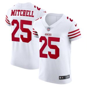 elite San Francisco 49ers #25 Elijah Mitchell White Men's 2023-24 Authentic Stitched NFL Vapor Untouchable Elite Jersey