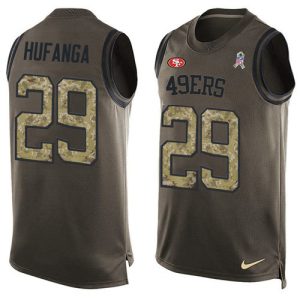 49ers #29 talanoa hufanga green men's stitched nfl limited salute to service tank top wholesale jersey