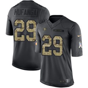 49ers #29 talanoa hufanga black men's stitched nfl limited 2024 salute to service elite jersey