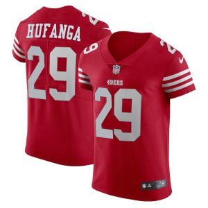 San Francisco 49ers #29 Talanoa Hufanga Scarlet Men's 2023-24 Authentic Stitched NFL Vapor Untouchable Elite Jersey