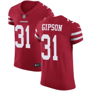 49ers #31 Tashaun Gipson Red Team Color Men's Stitched NFL Vapor Untouchable Elite Jersey