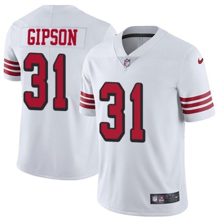 elite 49ers #31 Tashaun Gipson White Rush Men's Stitched NFL Vapor Untouchable Limited Jersey