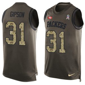 cheap 49ers #31 Tashaun Gipson Green Men's Stitched NFL Limited Salute To Service Tank Top Jersey