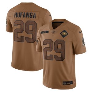 elite San Francisco 49ers #29 Talanoa Hufanga Men's 2024 Salute To Service Limited Jersey - Brown