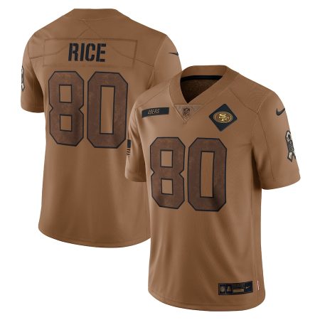 elite San Francisco 49ers #80 Jerry Rice Men's 2024 Salute To Service Limited Jersey - Brown