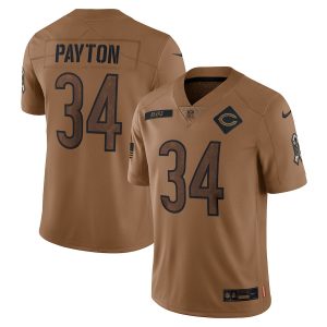 chicago bears #34 walter payton men's 2024 salute to service limited cheap jersey - brown