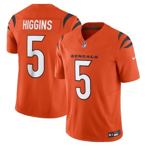 bengals #5 tee higgins men's orange vapor f.u.s.e. limited cheap jersey