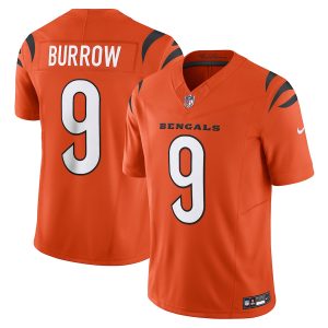 Bengals #9 Joe Burrow Men's Orange Vapor F.U.S.E. Limited Jersey