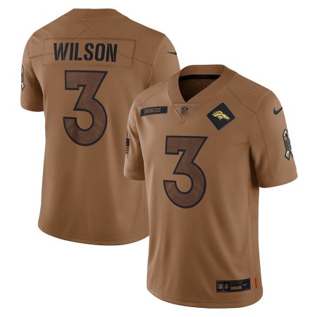 denver broncos #3 russell wilson men's 2024 salute to service limited wholesale jersey - brown