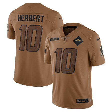 Los Angeles Chargers #10 Justin Herbert Men's 2024 Salute To Service Limited Jersey - Brown