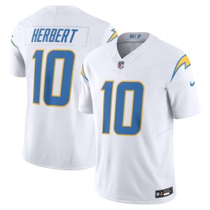 Los Angeles Chargers #10 Justin Herbert Men's White Vapor F.U.S.E. Limited Jersey