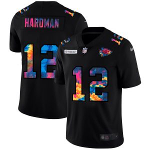 Kansas City Chiefs #12 Mecole Hardman Men's Multi-Color Black 2024 NFL Crucial Catch Vapor Untouchable Limited Jersey