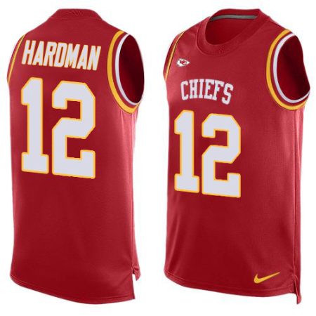 Chiefs #12 Mecole Hardman Red Team Color Men's Stitched NFL Limited Tank Top Jersey