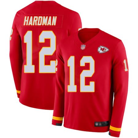 chiefs #12 mecole hardman red team color men's stitched nfl limited therma long sleeve cheap jersey