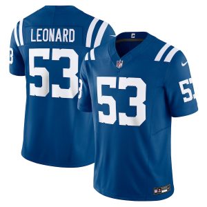 cheap Indianapolis Colts #53 Shaquille Leonard Men's Royal Vapor F.U.S.E. Limited Jersey